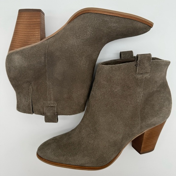 J. Crew “Eaton” Suede Leather Gray/Taupe Heeled Ankle Boots Size 8.5 - Picture 8 of 13